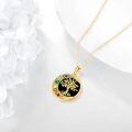 wholesale 925 Sterling Silver Plated Gold Tree of Life Round Pendant with Seven Chakra Stones and Chain for Women-0-4