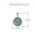 wholesale 925 Sterling Silver Pentagram Tree Of Life Abalone Shell Oval Pendant Necklace-0-3
