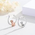 wholesale 925 Sterling Silver Rose Gold Plated Dog Hoop Earrings - Adorable s for Girls and Women-0-2