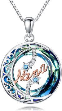 wholesale 925 Sterling Silver Nana Necklace with Crystal/Opal Pendant Grandma Gifts for Women-undefined