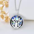 wholesale 925 Sterling Silver Abalone Shell Triple Moon Goddess Pendant Necklace-0-2