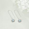 wholesale 925 Sterling Silver Lotus Flower Moonstone Threader Earrings for Women s-0-2