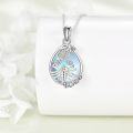 wholesale 925 Sterling Silver 925 Teardrop Pendant w/Blue Shell Lobster Charm Necklace-0-2