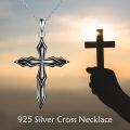 wholesale 925 Sterling Silver Origami Cross Pendant Necklace Jewelry for Women and Men-0-1