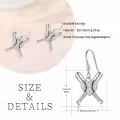 wholesale 925 Sterling Silver Baseball Heart Crossed Bats Dangle Earrings Wholesale Sporty Gift for Women-0-5