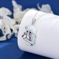 wholesale Opal Koala/panda/sloth/black Cat/cardinal/unicorn/owl/hummingbird/dragonfly/butterfly/bee Necklace 925 Sterling Silver Opal 2 Animal Pendant Jewelry Birthday Christmas Gifts Women Sister Mom -0-4
