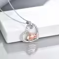 TOUPOP 925 Sterling Silver Crystal Cute Animal Heart Pendant Necklace-0-4