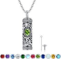 wholesale Sterling Silver Urn Necklace Cremation Ashes Pendant Memorial Jewelry for Women Men Girls Boys-Tree of life-H-Aug-Oliva