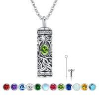 wholesale 925 Sterling Silver Urn Necklace Cremation Ashes Pendant Memorial Jewelry for Women Men Girls Boys-Tree of life-H-Aug-Oliva