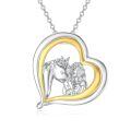 wholesale 925 Sterling Silver Heart Pendant Horse Girl Friendship s for Her-0-0