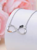 TOUPOP 925 Sterling Silver Cat Pendant Necklace Infinity Jewelry Gift For Women-0-1