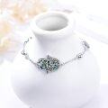 wholesale 925 Sterling Silver Abalone Shell Evil Eye Hamsa Hand Charm Bracelet for Women-0-1