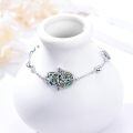 wholesale 925 Sterling Silver Abalone Shell Evil Eye Hamsa Hand Charm Bracelet for Women-0-1