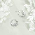 wholesale 925 Sterling Silver Daisy Flower Hoop Earrings - Cute Small  for Women and Girls-0-9