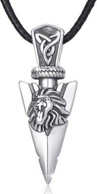 wholesale 925 Sterling Silver Lion Head Arrowhead Pendant Necklaces for Men Women 925 Sterling Silver s-Lion