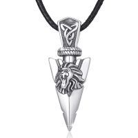 wholesale 925 Sterling Silver Lion Head Arrowhead Pendant Necklaces for Men Women 925 Sterling Silver s-Lion