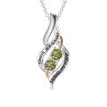 wholesale 925 Sterling Silver Twisted Pendant With Purple Stones-0-17