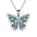 wholesale Sterling Silver Abalone Shell Butterfly Necklace - Elegant Gift for Women, Wife, Mother, Daughter, Sister, 18+2 Chain, Hypoallergenic-0-0