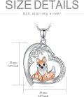 wholesale 925 Sterling Silver Fox Moon Pendant Necklace with Cubic Zirconia for Women-0-3