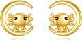 wholesale 14K Gold Moonstone Crab Stud Earrings - Real for Women-0-0