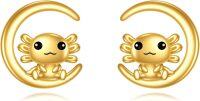 wholesale 14K Gold Moonstone Crab Stud Earrings - Real for Women-G-Axolotl