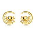 wholesale 14K Gold Moonstone Crab Stud Earrings - Real for Women-0-0