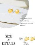 wholesale  14K Solid Gold Round Tag Stud Earrings 5.7mm Elegant Fashion Jewelry for Women Gift-0-4