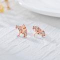 wholesale Rose Gold 925 Sterling Silver Hypoallergenic Dragon Stud Earrings with Cubic Zirconia Stones for Women-0-2