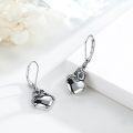 wholesale 925 Sterling Silver Crystal Heart Skull Drop Earrings Gothic Jewellery Gifts-0-1