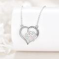 wholesale 925 Sterling Silver Paw Print Heart Cremation Jewelry Urn Pendant Necklace with Opal Stone and I Love You Forever Engraving (Ash Holder)-0-4