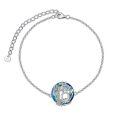 TOUPOP Sterling Silver Blue Crystal Tree Of Life Family Initial Letter Anklet Bracelet-0-0