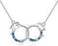wholesale 925 Sterling Silver Handcuff Necklace with Turquoise/Abalone Pendant for Women-0-0