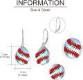 wholesale 925 Sterling Silver Baseball Teardrop Dangle Earrings Sports Gift for Her-0-2