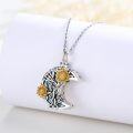 wholesale 925 Sterling Silver Moon & Sunflowers Cremation Jewelry Keepsake Urn Locket Necklace for Ashes Memory Gift-0-2