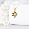 wholesale 14K Gold Cross in Star of David Pendant Necklace Judaica s for Men & Women-0-3