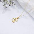 wholesale 14K Gold Moissanite Diamond Cut Infinity Heart Pendant Necklace for Women-0-3