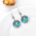 wholesale 925 Sterling Silver Celtic Knot Tree Of Life Earrings Wholesale With Green Malachite And Blue Crystal-0-1