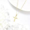 wholesale 14K Gold Simple Cross Pendant Necklace for Women - Elegant Religious-0-3
