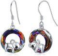 wholesale 925 Sterling Silver Rainbow Sloth Dangle Earrings - Cute Animal  for Her-0-0