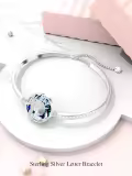 TOUPOP Sterling Silver Blue Crystal Tree Of Life L Letter Bangle Bracelet-0-4