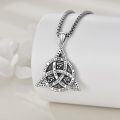wholesale 925 Sterling Silver Triquetra Pendant with Eye of Horus and Words - Mens Gothic Necklaces for Women Pagan Wiccan s-0-4