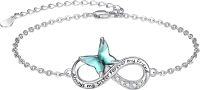 wholesale 925 Sterling Silver Infinity Butterfly Charm Bracelet - Best Friend Forever Gift for Her-Green