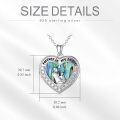 wholesale TOUPOP Locket Necklace Father Daughter Locket Father Daughter Necklace Family Locket Rose Heart Locket Pendant Necklace S925 Sterling Silver Gift Always In My Heart Locket Jewelry Gift -0-2