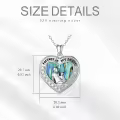TOUPOP Sterling Silver Rose Heart Locket Pendant Necklace Father Daughter Gift-0-2