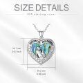 TOUPOP Sterling Silver Rose Heart Locket Pendant Necklace Father Daughter Gift-0-2