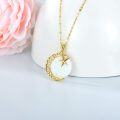 wholesale 14K Gold Opal Crescent Moon & Star Pendant Necklace for Women - 16 Chain-0-2
