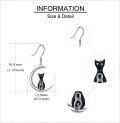 wholesale 925 Sterling Silver Cat Moon Drop Dangle Earrings for Women-0-2