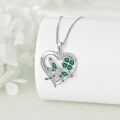 wholesale 925 Silver Dragonfly Heart Pendant Necklace With Green Crystal And Clear Zircon-0-1