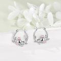 wholesale 925 Sterling Silver Koala Bear Hoop Earrings for Women Girls  2PC Set-0-2