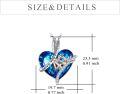 wholesale 925 Sterling Silver Heart Pendant Necklaces with Blue Crystal and Arrow Design - Love You Forever  for Her (Birthday)-0-2
